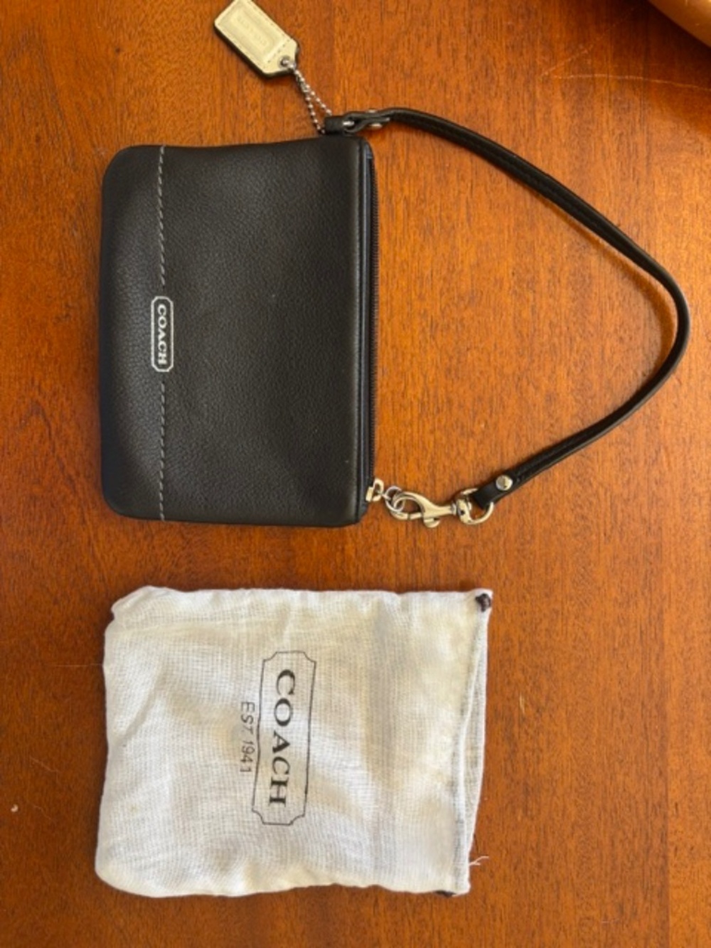 Coach Black Leather Wristlet